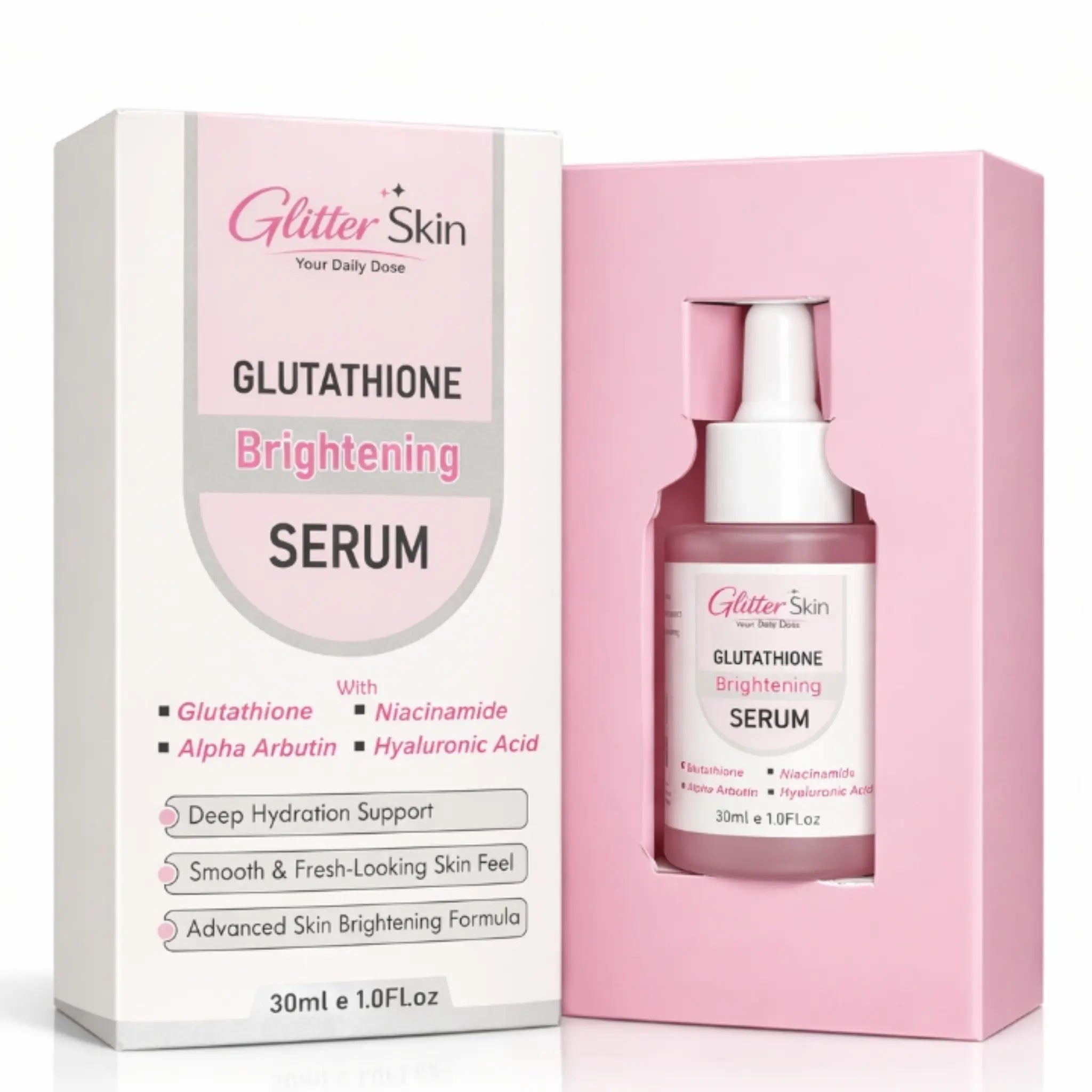 Glitter Skin Glutathione Brightening Serum 30ml for dark spots, pigmentation, glowing skin and deep hydration