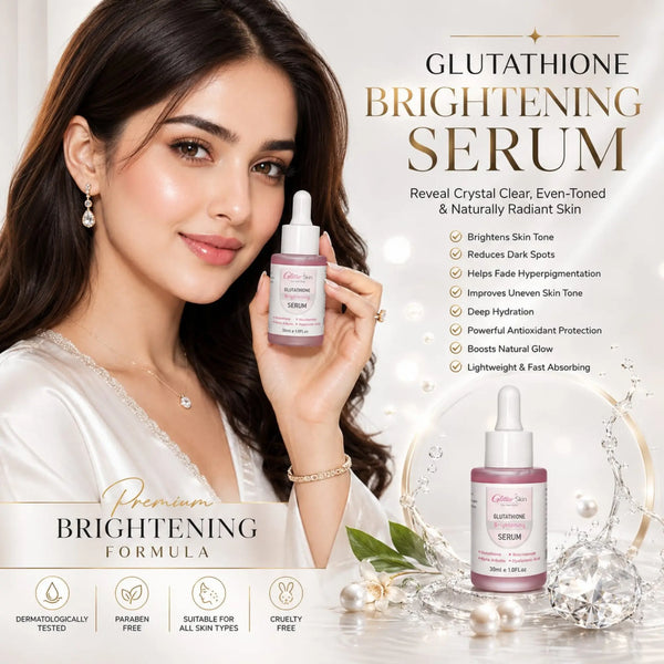 Glitter Skin Glutathione Brightening Serum 30ml for dark spots, pigmentation, glowing skin and deep hydration